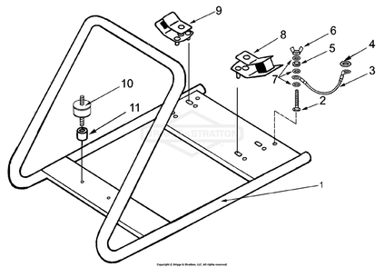 Frame And Fittings Diagram and Parts List for 1820-0  Briggs and Stratton Generator